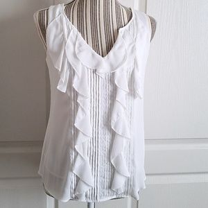 WHBM Sleeveless Ruffled Summer Top